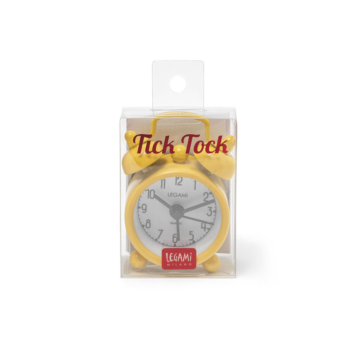 Fab Gifts | Legami Mini Tick Tock Alarm Clock - Yellow by Weirs of Baggot Street