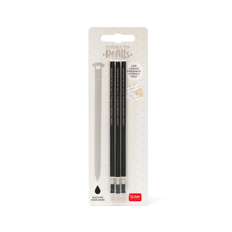 Stationery | Legami Refill Erasable Pen - Black 3pk by Weirs of Baggot St