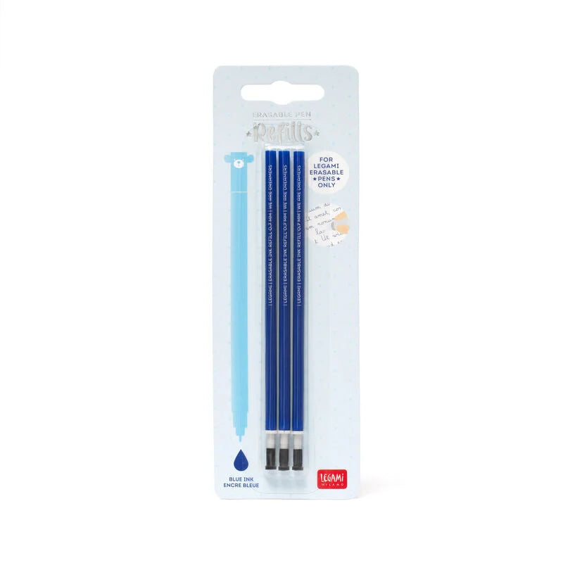 Stationery | Legami Refill Erasable Pen Blue 3pk by Weirs of Baggot St