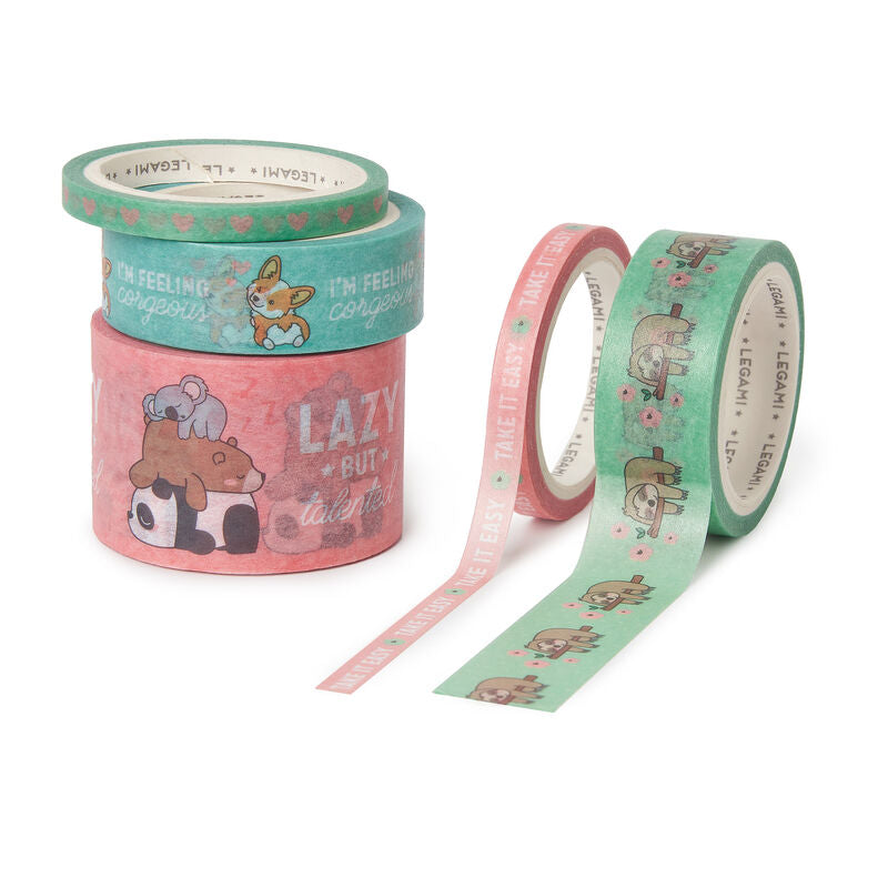 Legami Set of 5 Paper Sticky Tapes - Animals by Weirs of Baggot Street