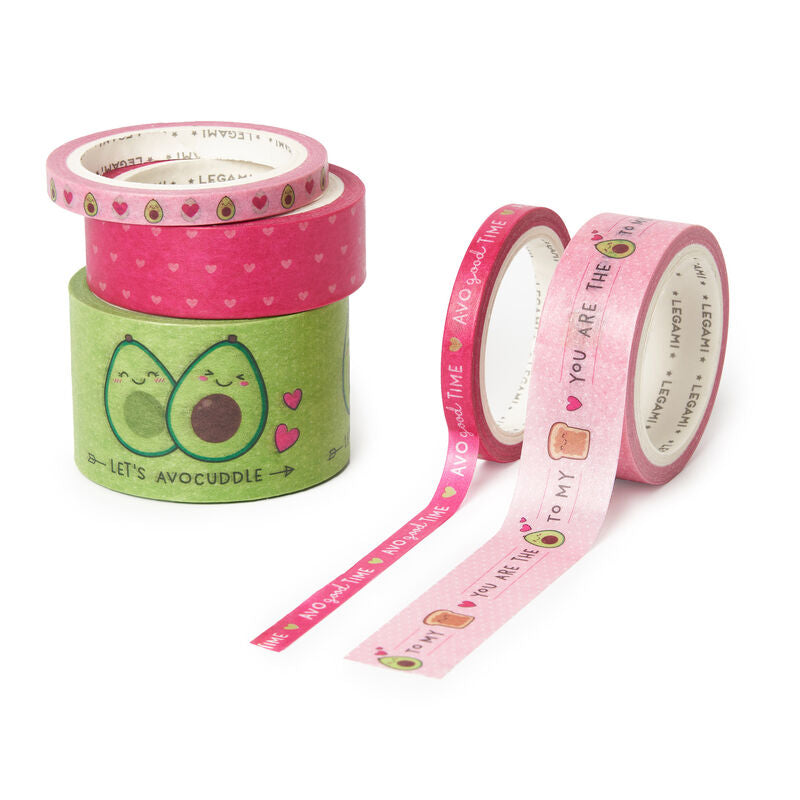 Legami Set of 5 Paper Sticky Tapes - Avocado by Weirs of Baggot Street