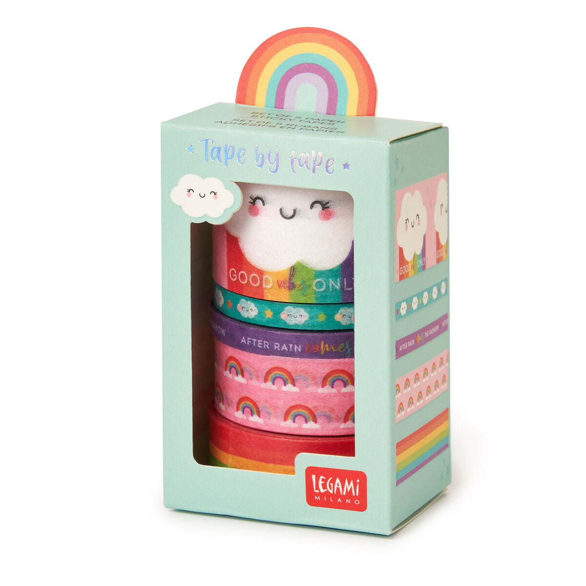 Legami Set of 5 Paper Sticky Tapes - Rainbow by Weirs of Baggot Street