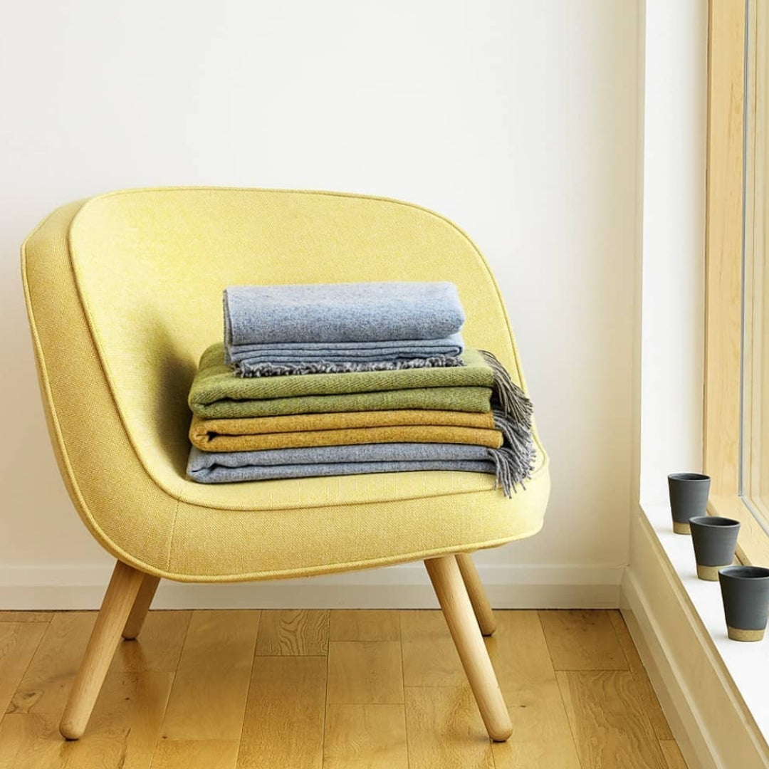 McNutt of Donegal | Lambswool Throw Berry Reversible by Weirs of Baggot Street