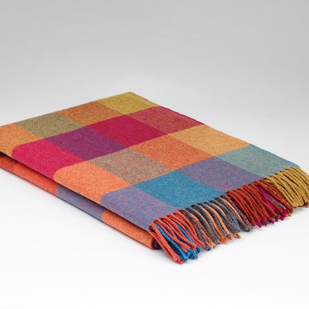 McNutt of Donegal | Lambswool Throw Joseph Check by Weirs of Baggot Street