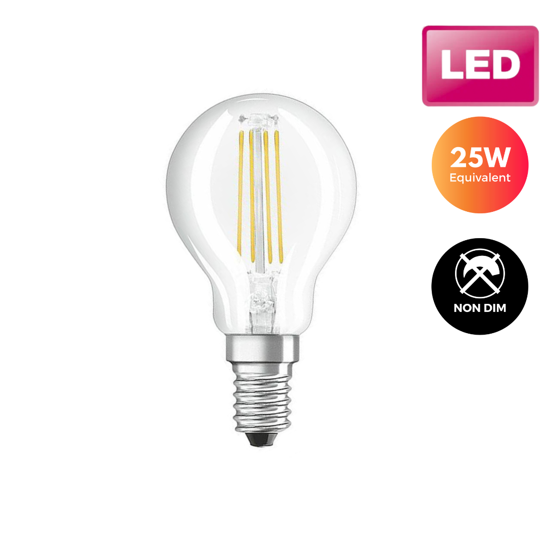 Osram LED Candle Light Bulb - Clear Filament 25W (E14) Buy LED Lightbulbs in Ireland with Weirs of Baggot St