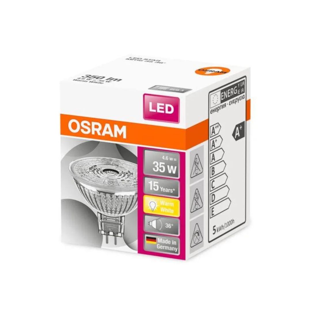 Osram Dimmable LED Halogen Superstar Light Bulb - 35W (GU5.3) Buy LED Light bulbs Online in Ireland with Weirs of Baggot St. 