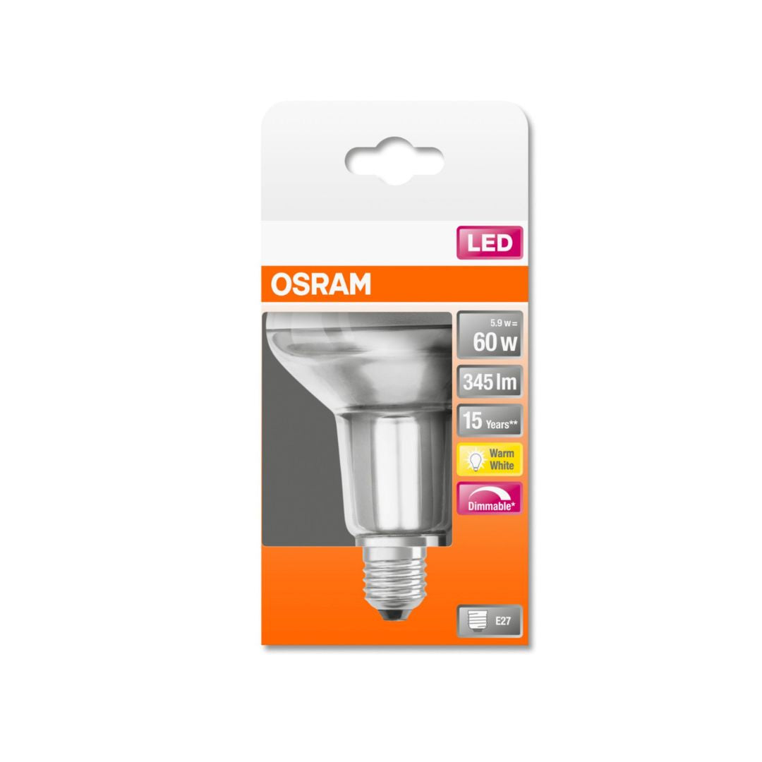 Osram Dimmable LED Superstar R63 Light Bulb - 60W (E27) Buy LED Light bulbs Online in Ireland with Weirs of Baggot St.