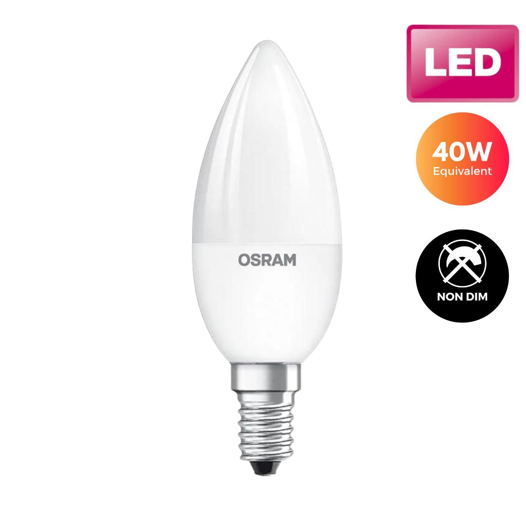 Osram LED Candle Light Bulb - 40W (E14) Buy LED Lightbulbs in Ireland with Weirs of Baggot St