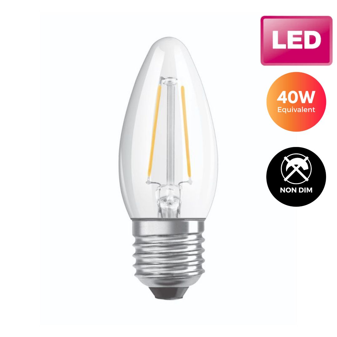 Osram LED Candle Light Bulb - 40W (E27) Buy LED Lightbulbs in Ireland with Weirs of Baggot St