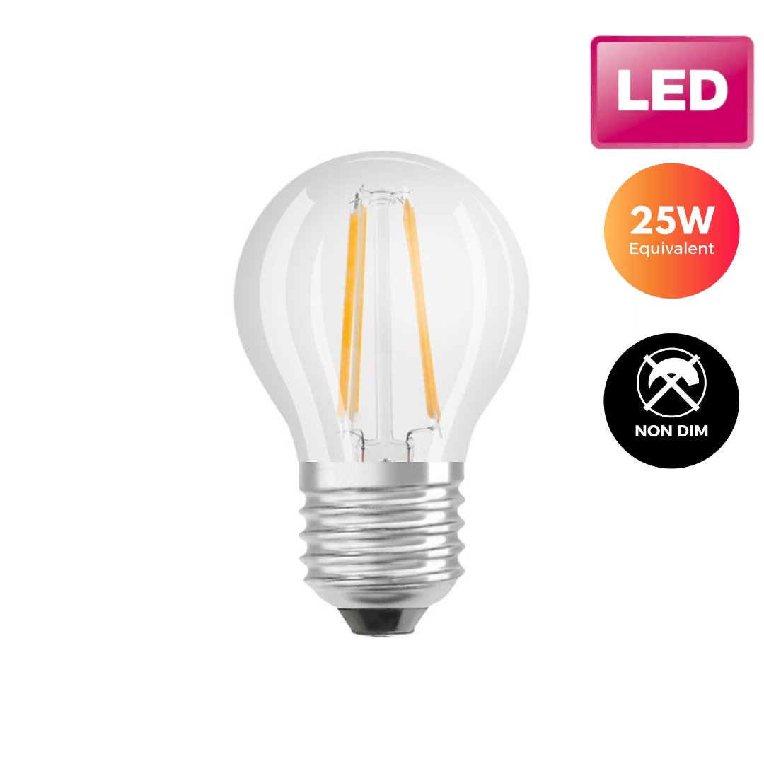 Osram LED Candle Light Bulb - Clear Filament 25W (E27) Buy LED Lightbulbs in Ireland with Weirs of Baggot St