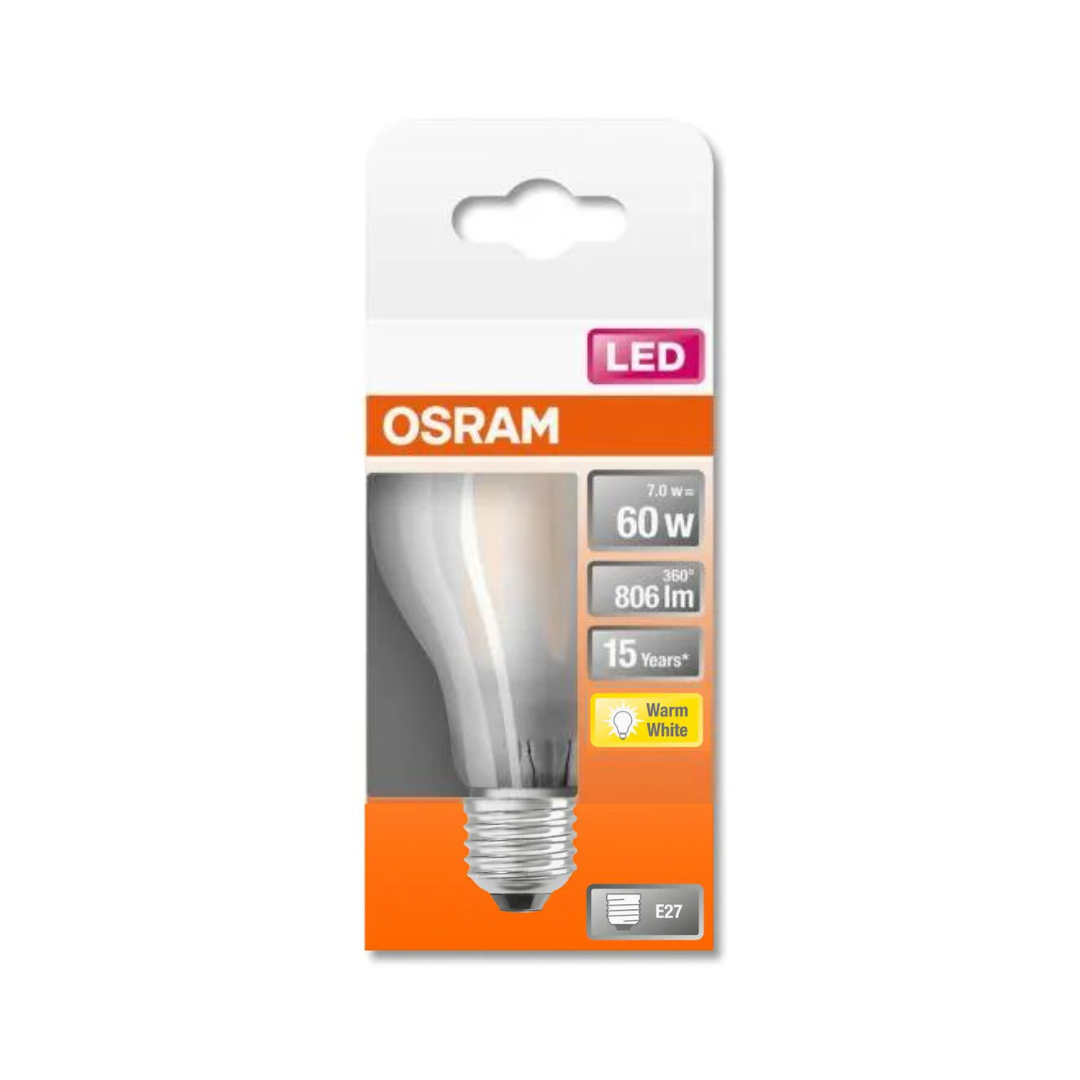 Osram LED GLS Light Bulb - Frosted 60W (E27) Buy LED Light bulbs Online in Ireland with Weirs of Baggot St. (2)