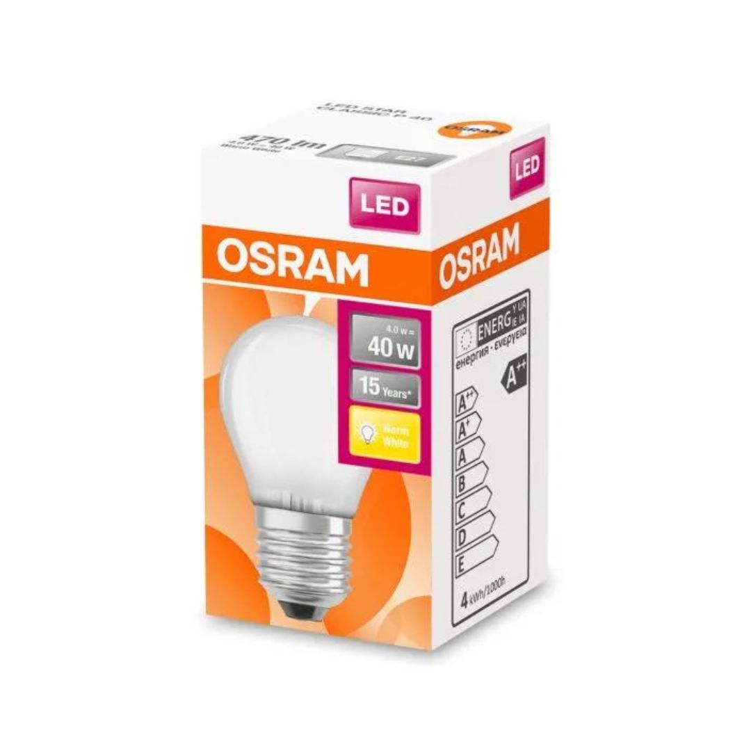 Osram LED Golfball Light Bulb - Frosted 40W (E27) Buy LED Light bulbs Online in Ireland with Weirs of Baggot St (2)