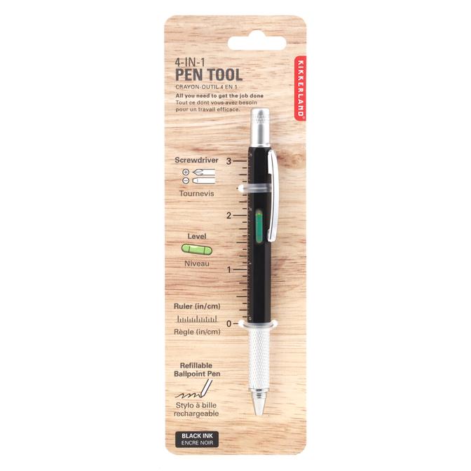 Kikkerland Pen Multi Tool Black and Silver