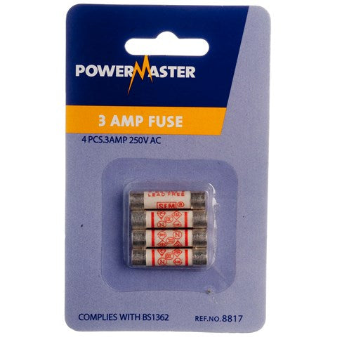 General Hardware | Plug Top Fuses - 3 Amp by Weirs of Baggot St