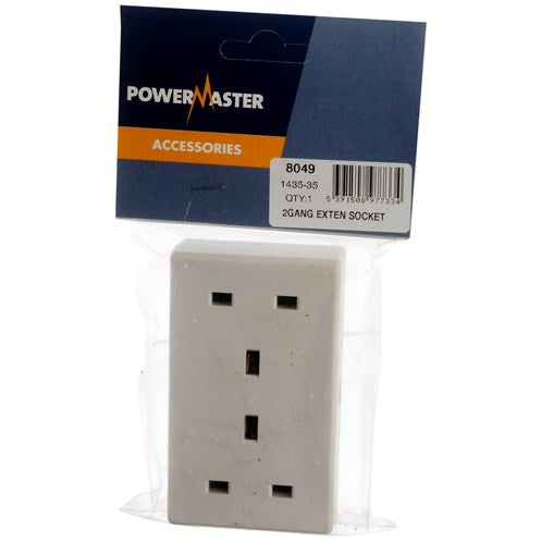 Switches & Sockets| Powermaster Extension Socket - 2 Gang by Weirs of Baggot St