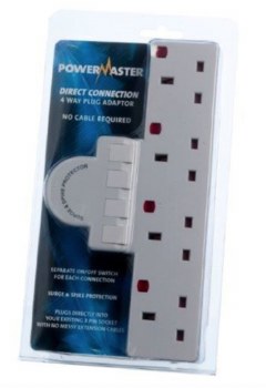 Extension Leads| Powermaster Surge Adapt Switch 4 Gang by Weirs of Baggot St