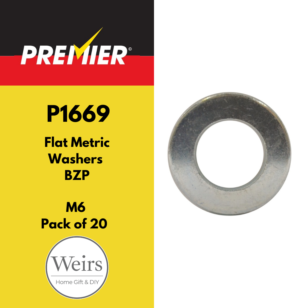 Nuts & Bolts | Premier Flat Metric Washers M6 by Weirs of Baggot St