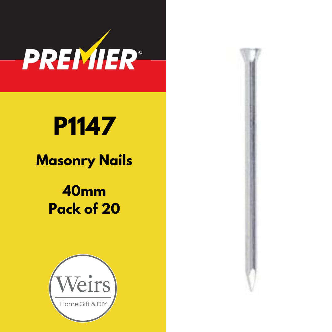Nails | Premier Masonry Nails 40mm by Weirs of Baggot St