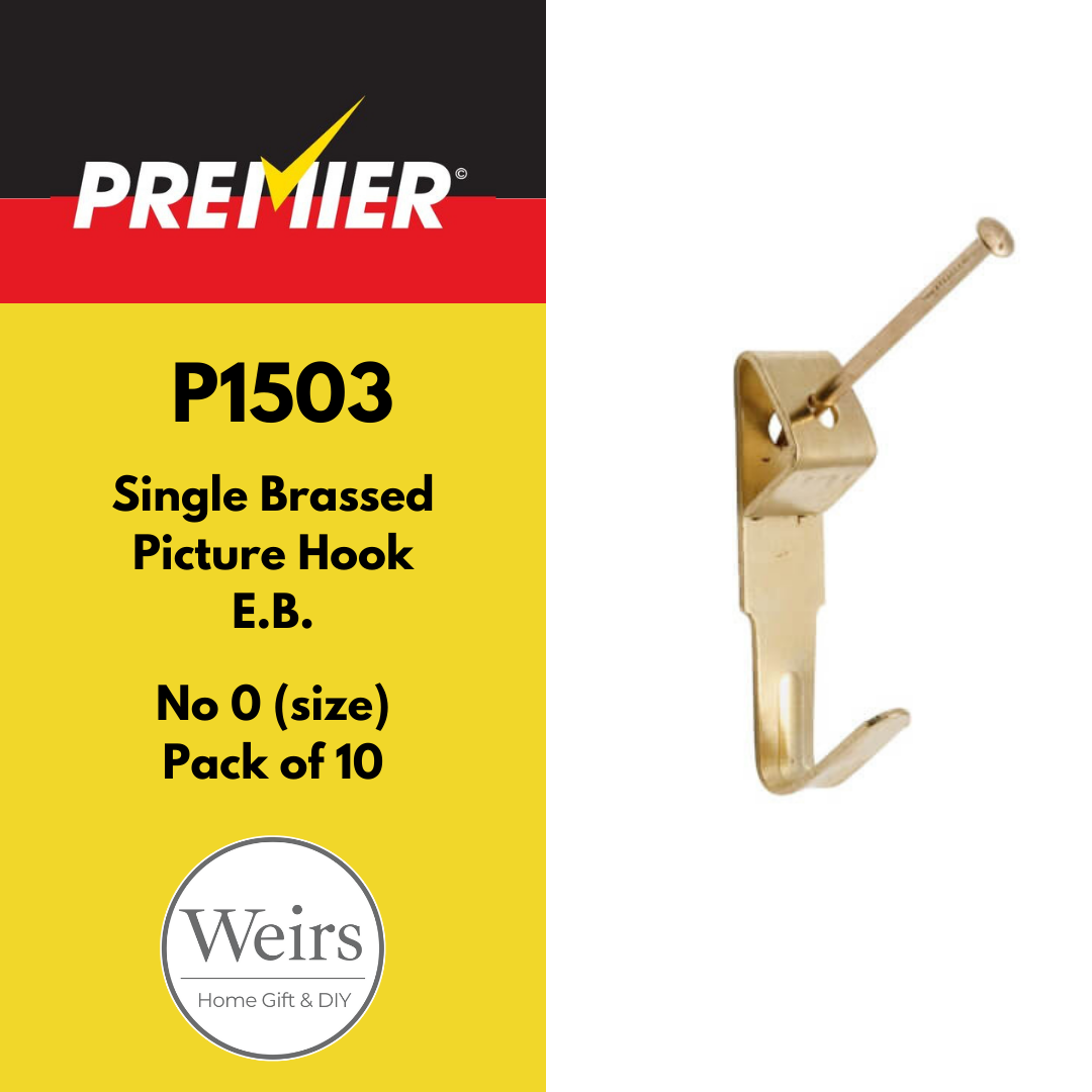 General Hardware  Premier Picture Hook Brass by Weirs of Baggot St