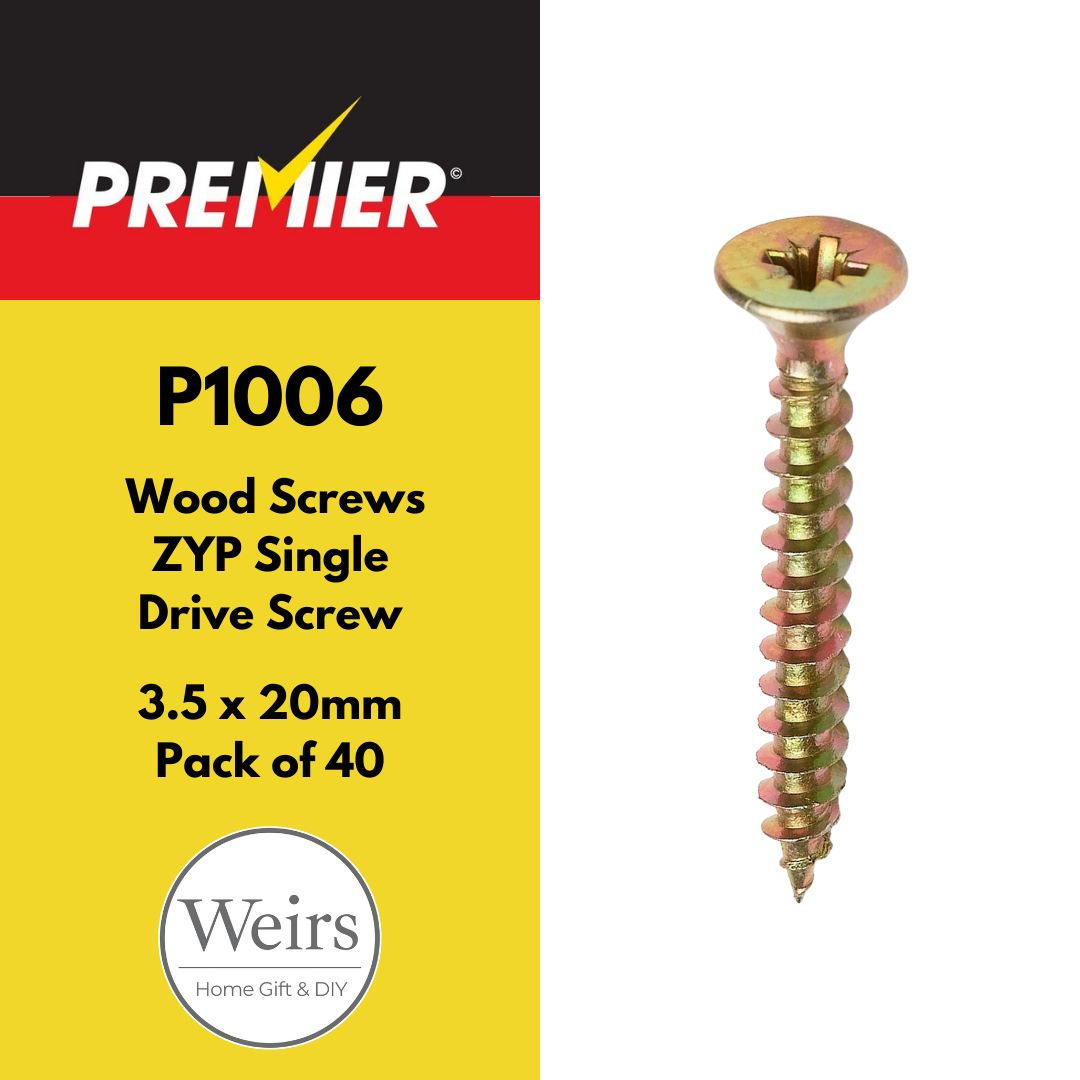Wood Screws | Premier Screws ZYP 3.5 x 20mm by Weirs of Baggot St