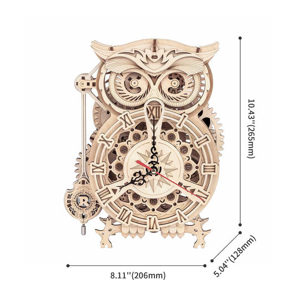 Robotime Owl Clock | Gifts for Him by Weirs of Baggot St