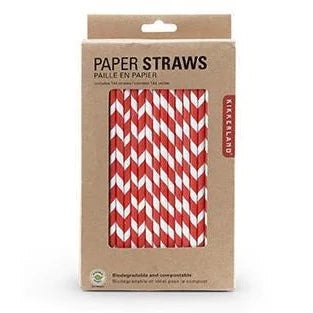 Red Stripe Paper Straws