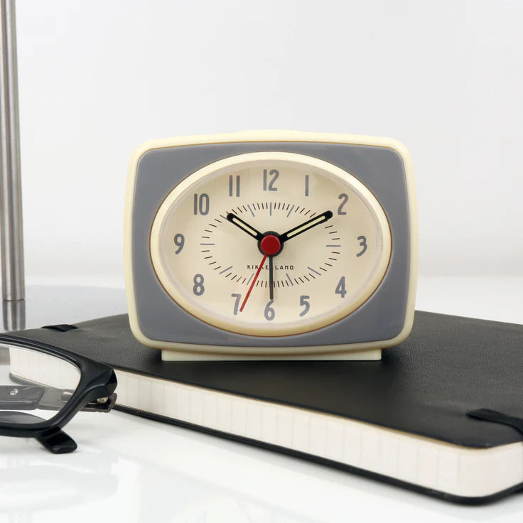 Fab Gifts | Kikkerland - Small Classic Alarm Clock Grey by Weirs of Baggot St