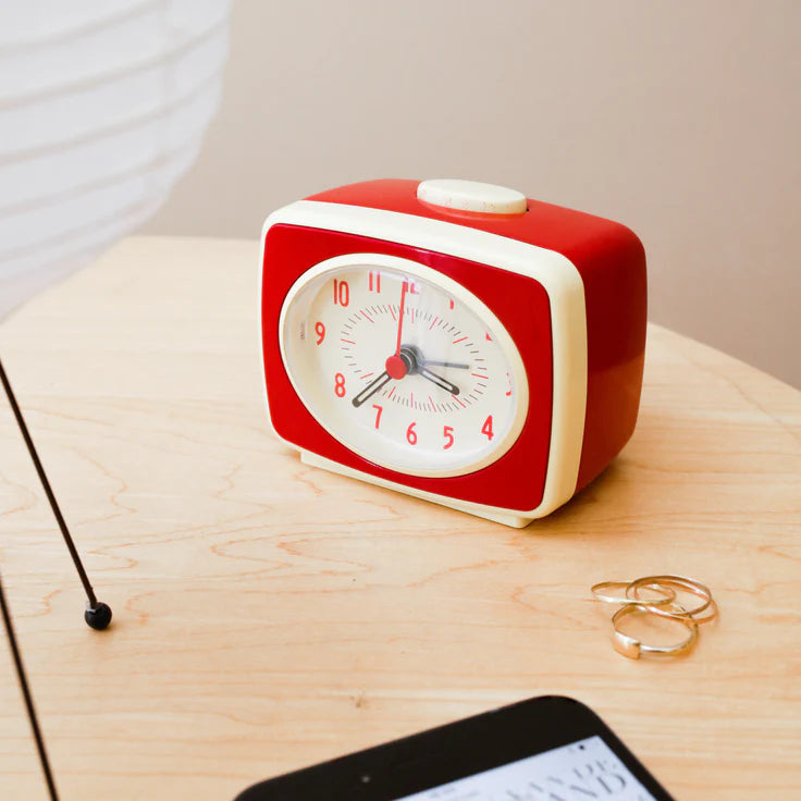 Fab Gifts | Kikkerland - Small Classic Alarm Clock Red by Weirs of Baggot St