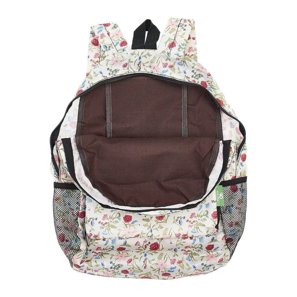 Sustainable Living | Eco Chic Beige Floral Backpack by Weirs of Baggot Street
