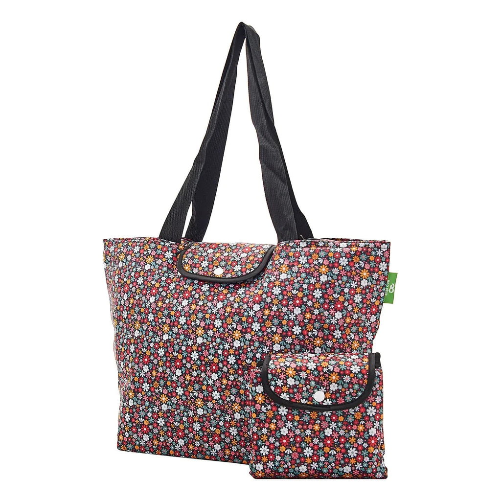 Sustainable Living | Eco Chic Black Ditsy Insulated Shopping Bag by Weirs of Baggot Street