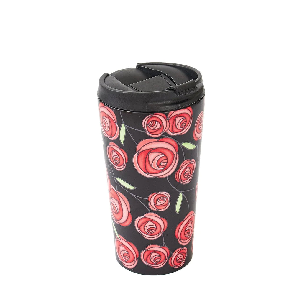 Sustainable Living | Eco Chic Black Macintosh Rose Thermal Coffee Cup by Weirs of Baggot Street