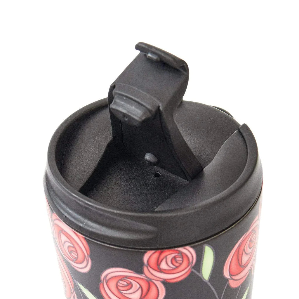 Sustainable Living | Eco Chic Black Macintosh Rose Thermal Coffee Cup by Weirs of Baggot Street