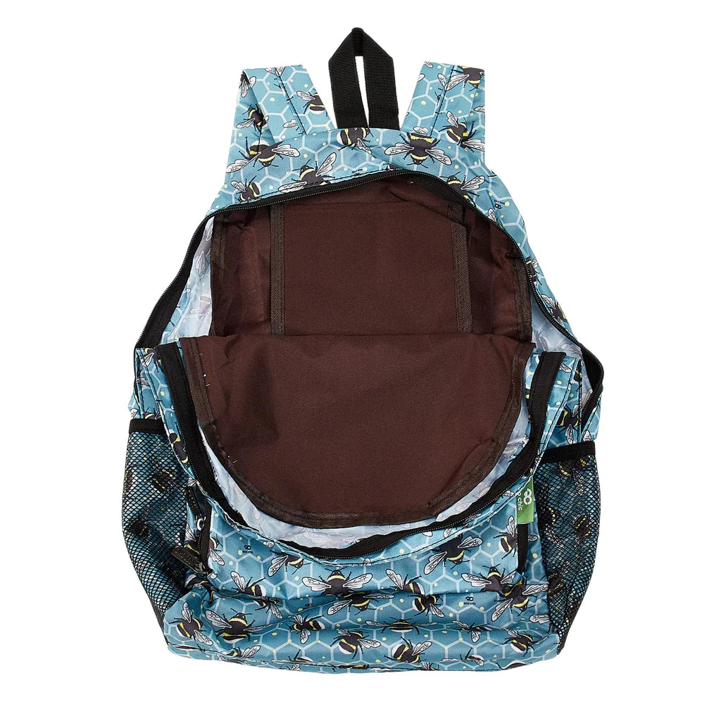 Sustainable Living | Eco Chic Blue Bumble Bee Backpack by Weirs of Baggot Street