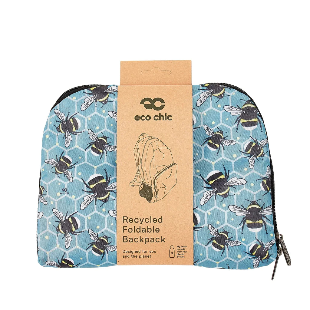 Sustainable Living | Eco Chic Blue Bumble Bee Backpack by Weirs of Baggot Street