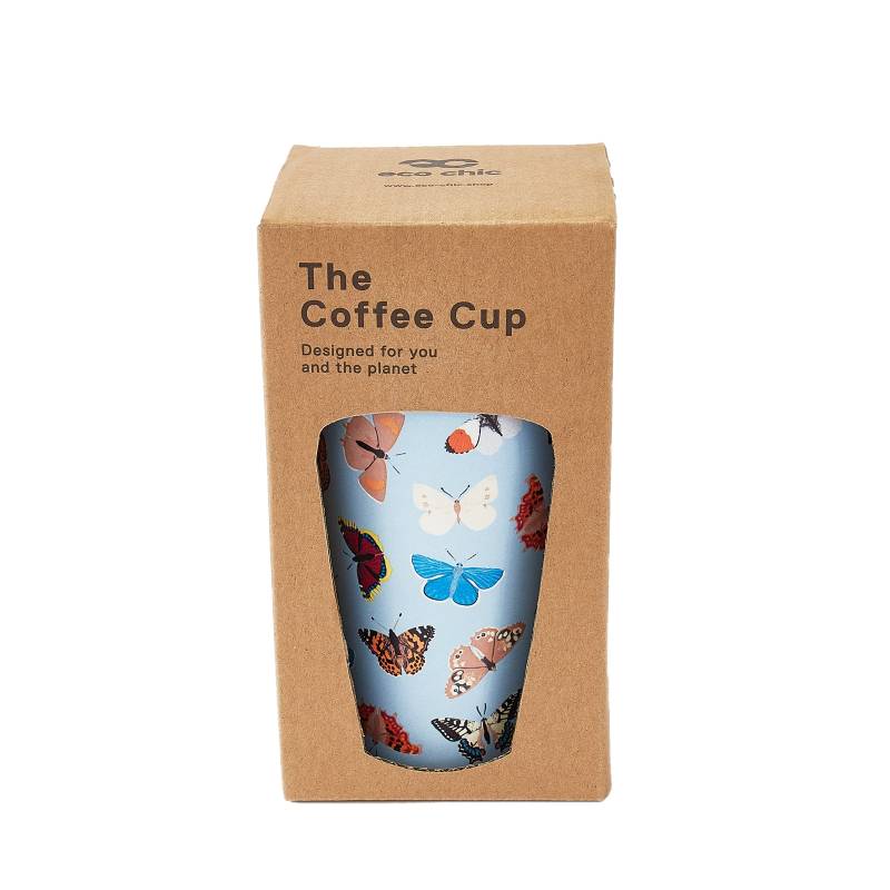 Sustainable Living | Eco Chic Blue Wild Butterflies Thermal Coffee Cup by Weirs of Baggot Street
