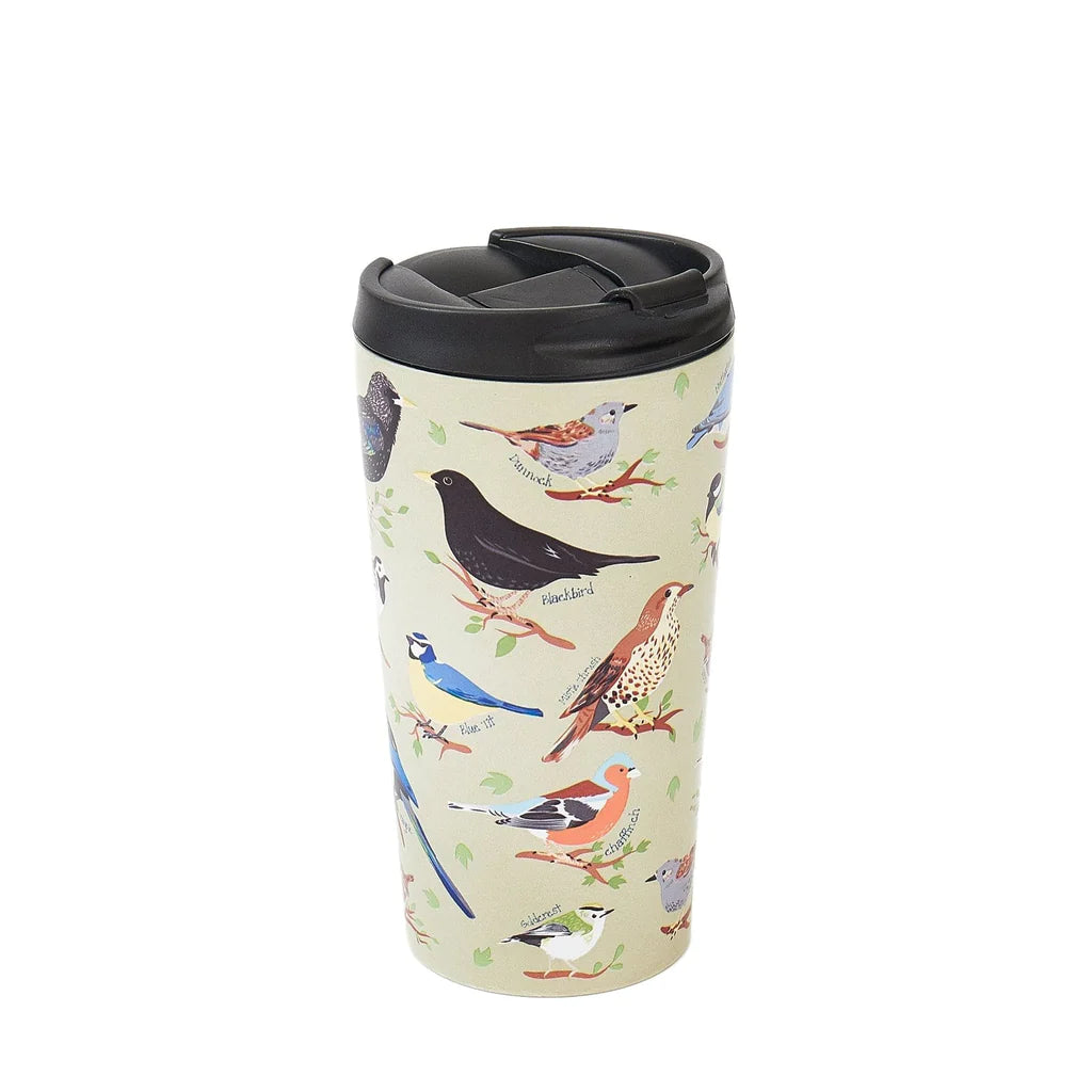 Sustainable Living | Eco Chic Green Wild Birds Thermal Coffee Cup by Weirs of Baggot Street