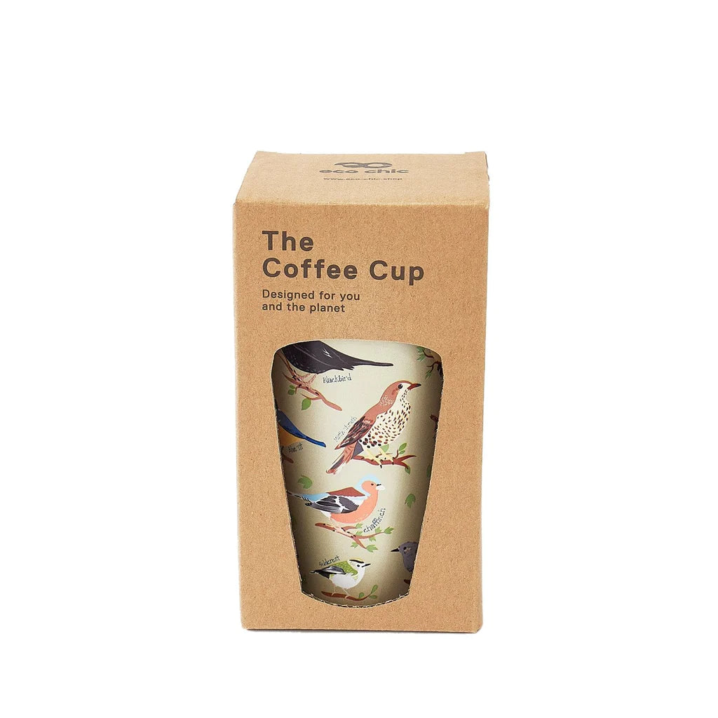 Sustainable Living | Eco Chic Green Wild Birds Thermal Coffee Cup by Weirs of Baggot Street