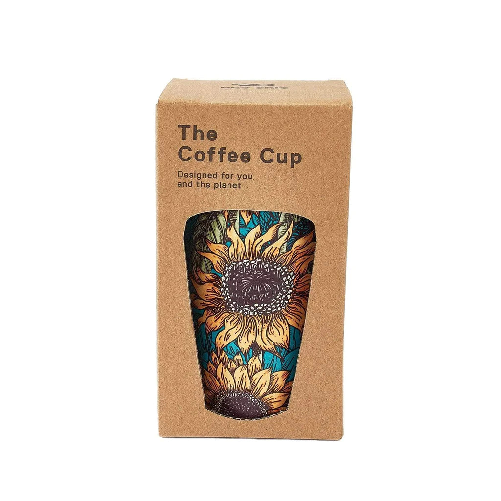 Sustainable Living | Eco Chic Teal Sunflower Thermal Coffee Cup by Weirs of Baggot Street