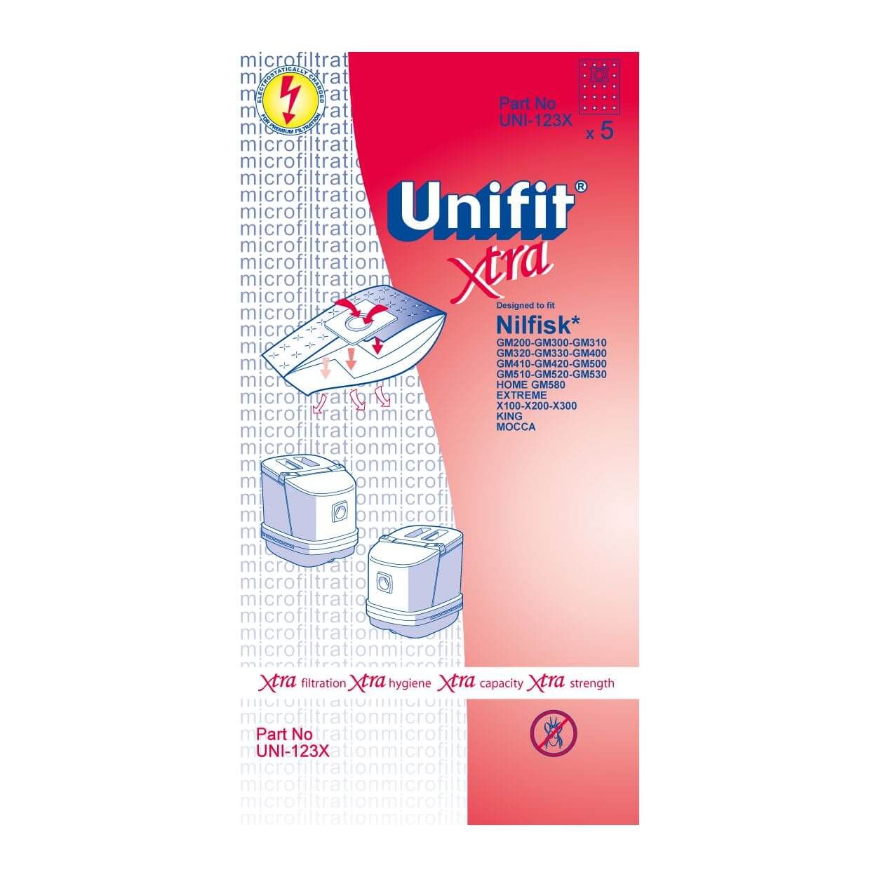 Hoover Bags | Uni-123 Unifit Dustbags by Weirs of Baggot St