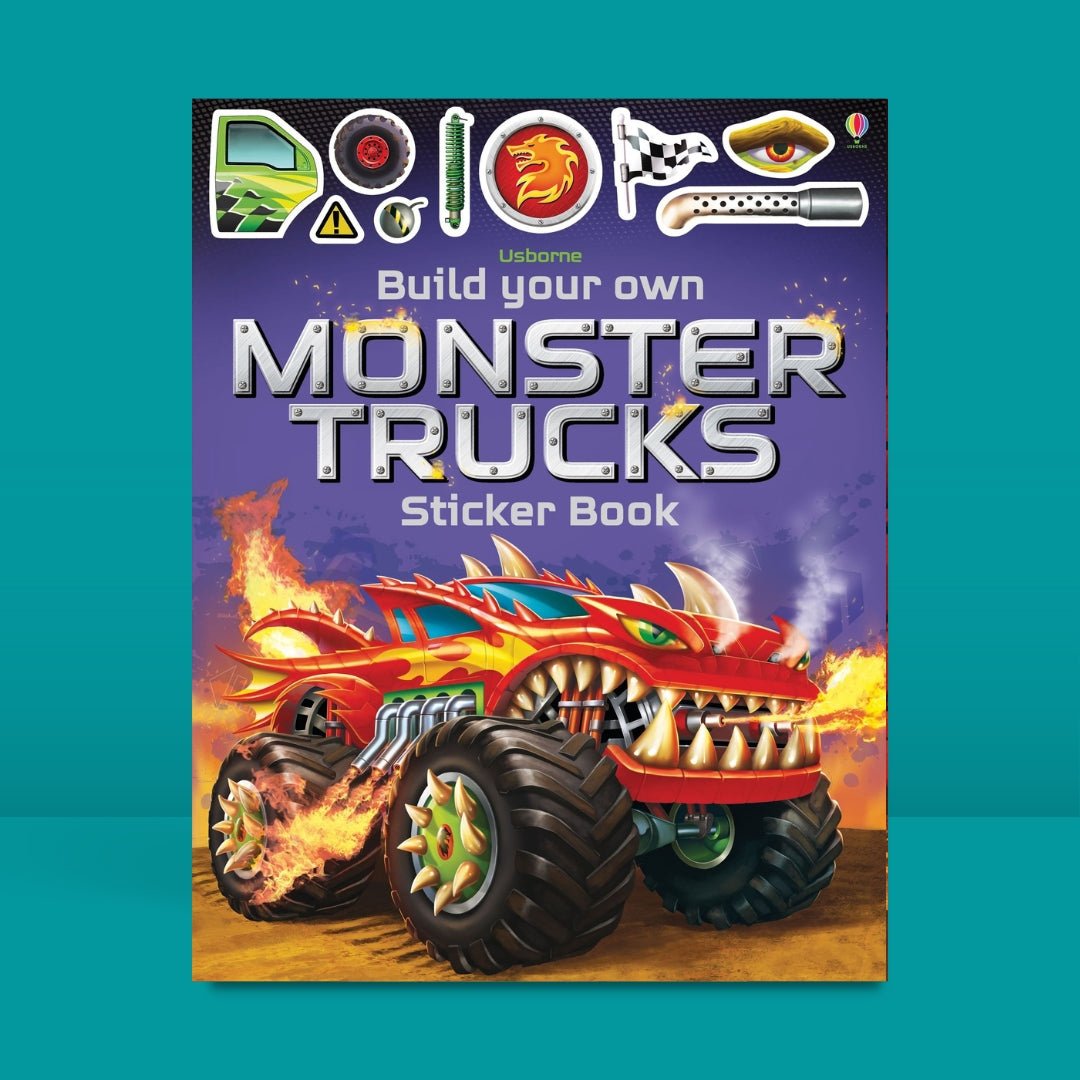 Usborne Build your own Monster Trucks Sticker Book - Little Bookworms by Weirs of Baggot Street