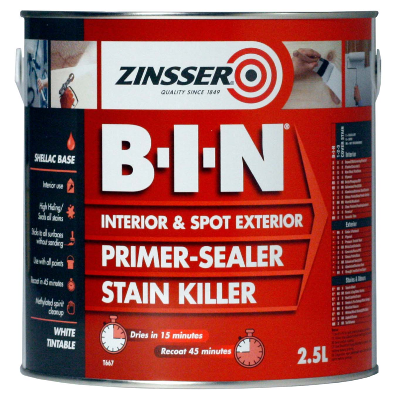 Stain & Protection | Zinsser B-I-N 2.5L by Weirs of Baggot St