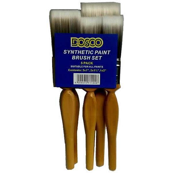 Paint & Decorating | Dosco Synthetic Paint Brush Set - 5 Pack by Weirs of Baggot St