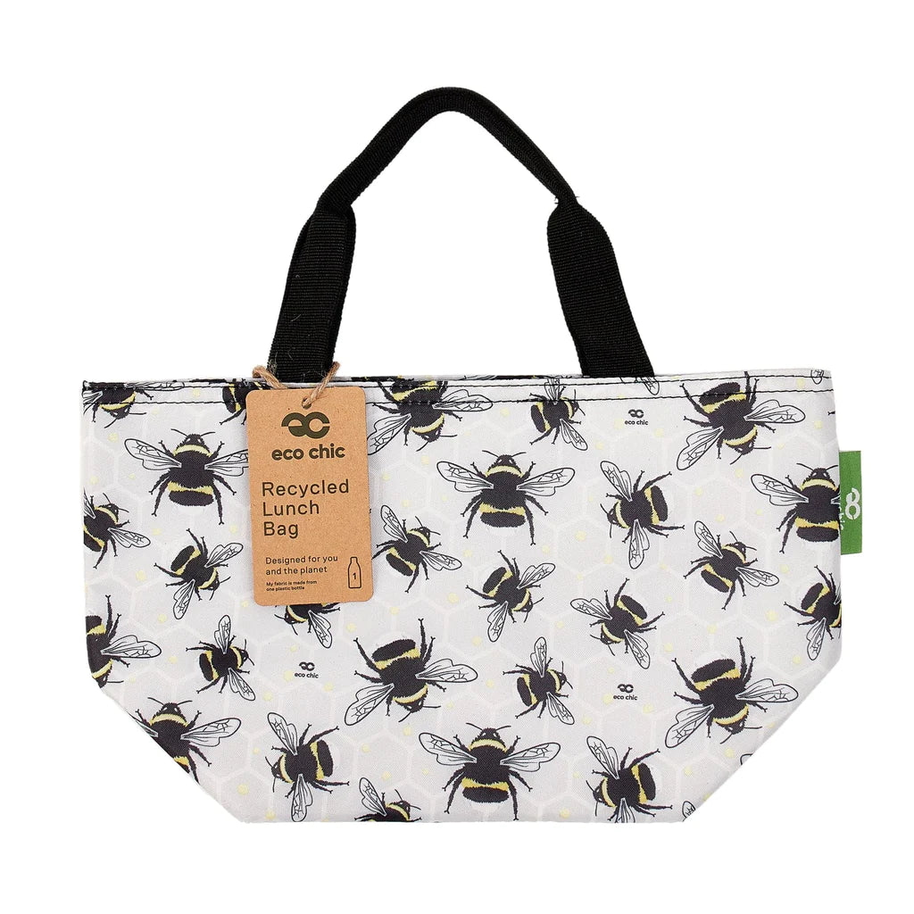 Sustainable Living | Eco Chic Grey Bumble Bee Lunch Bag by Weirs of Baggot Street