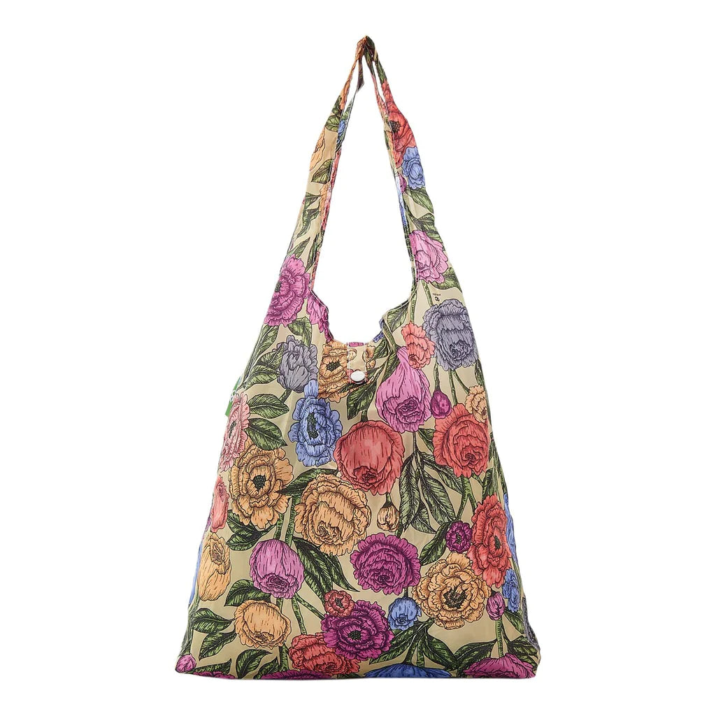 Sustainable Living | Eco Chic Green Peonies Shopper by Weirs of Baggot Street