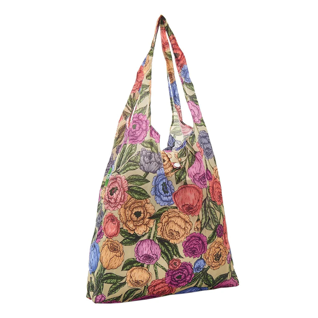 Sustainable Living | Eco Chic Green Peonies Shopper by Weirs of Baggot Street