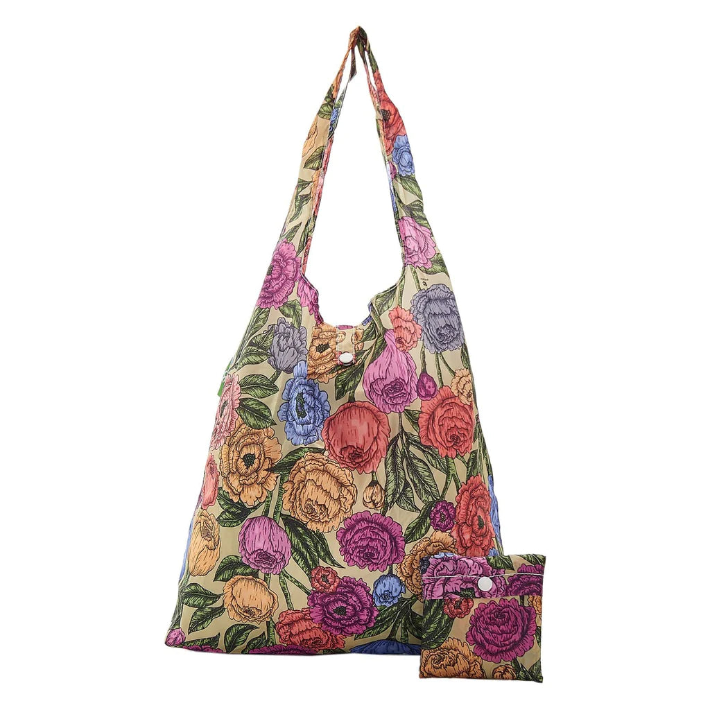 Sustainable Living | Eco Chic Green Peonies Shopper by Weirs of Baggot Street