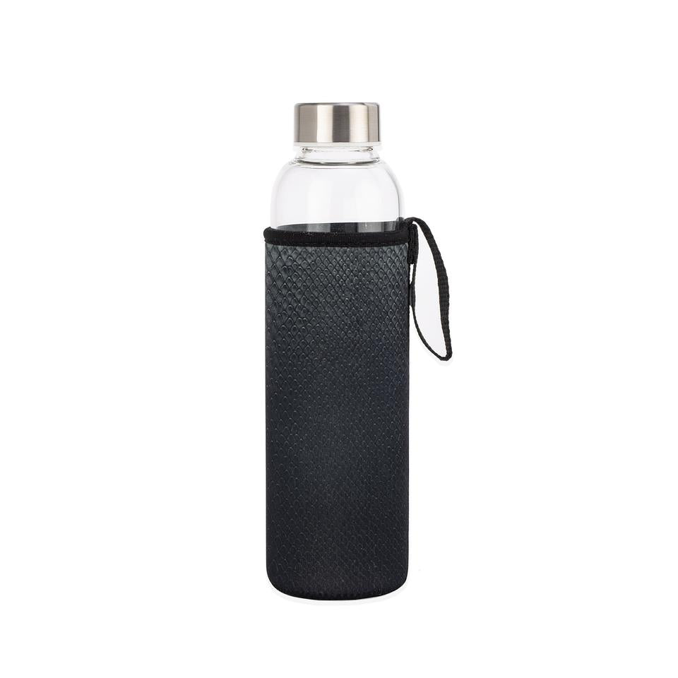 Kikkerland Glass Water Bottle & Sleeve  - Black Snake by Weirs Of Baggot 