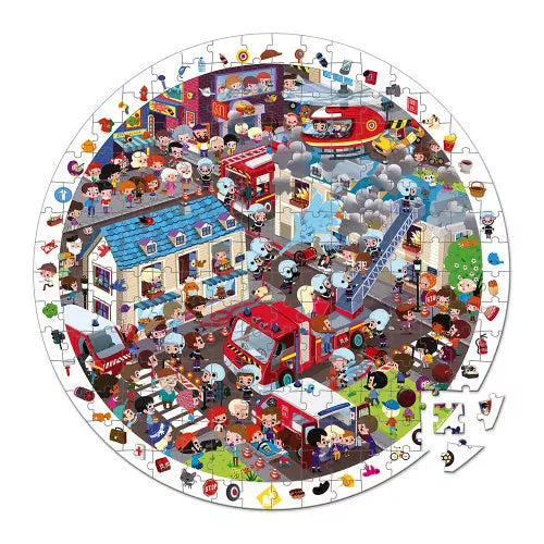 Janod Round Firemen Puzzle 208pc by Weirs of Baggot St